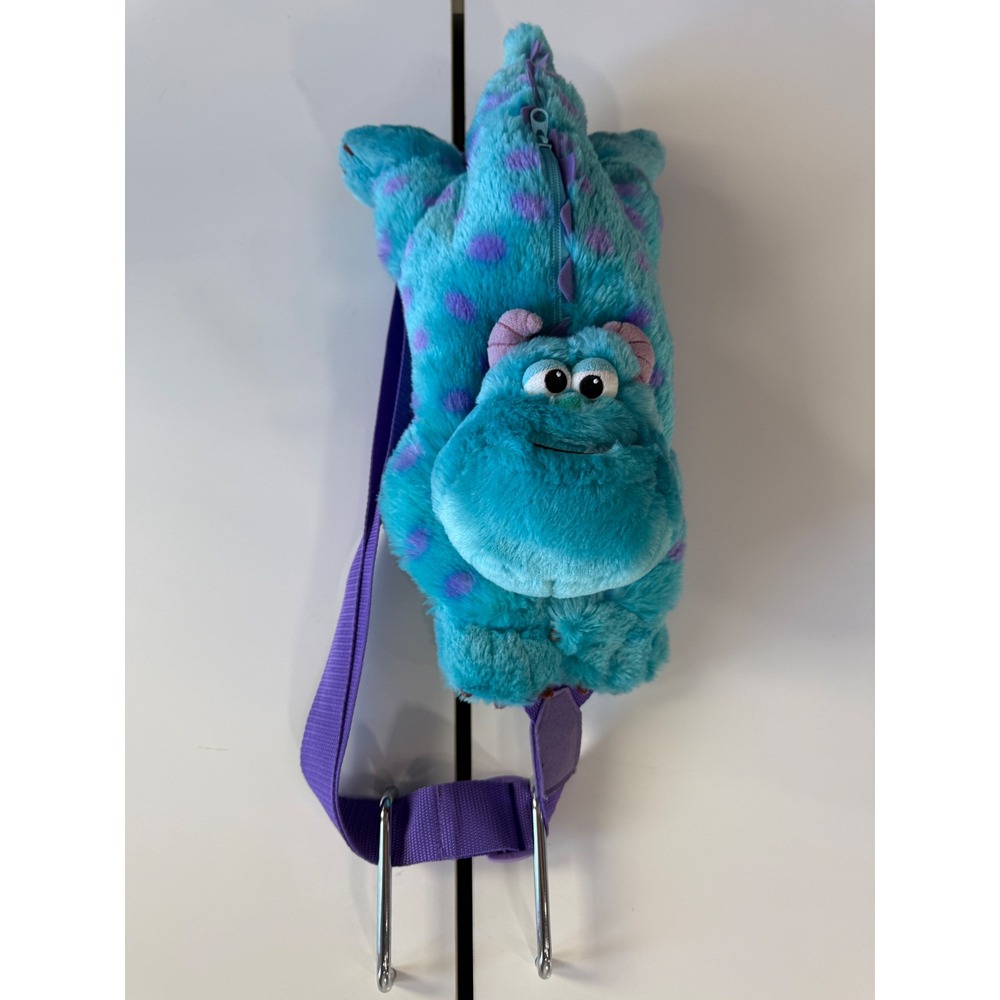 Disney Parks Monsters Inc Sulley Plush Backpack Crossbody Bag Turquoise Purple